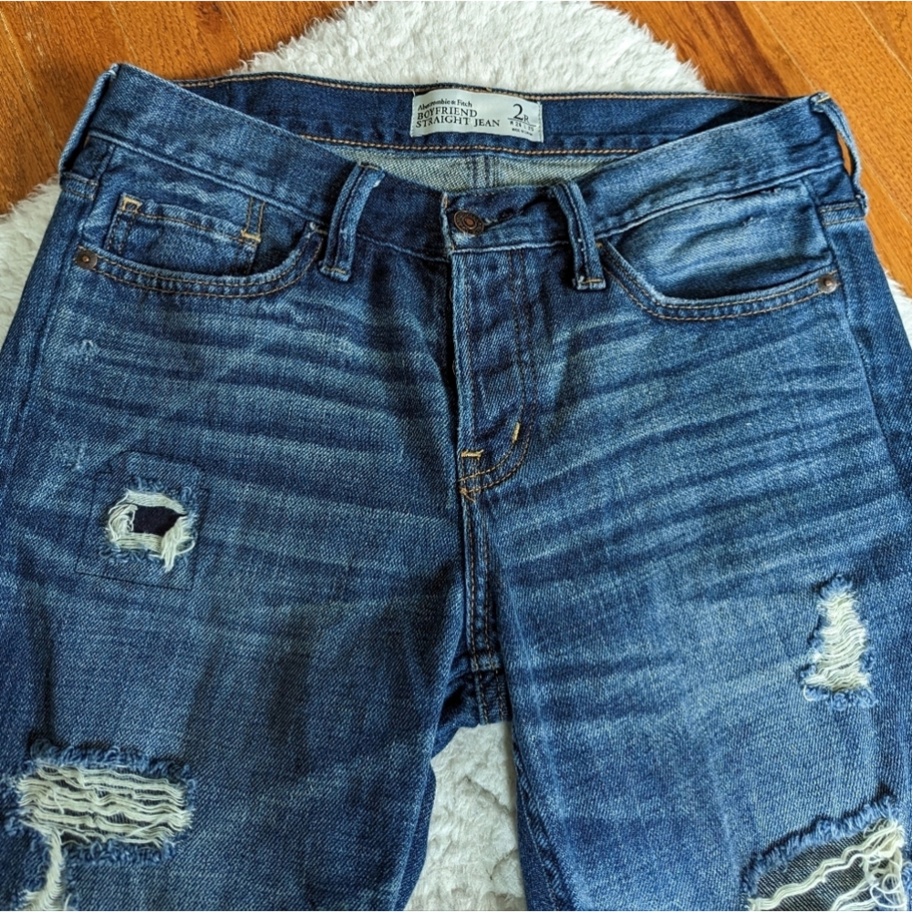Abercrombie & FITCH boyfriend straight jean denim 2r 26 - Picture 3 of 11